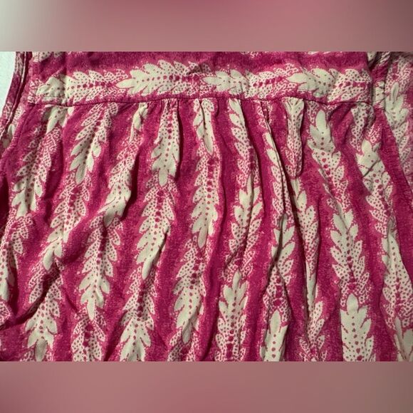 caffe marrakesh Pink Pattern Top | Leaf Pattern | Size Large | Button Front - Picture 6 of 8